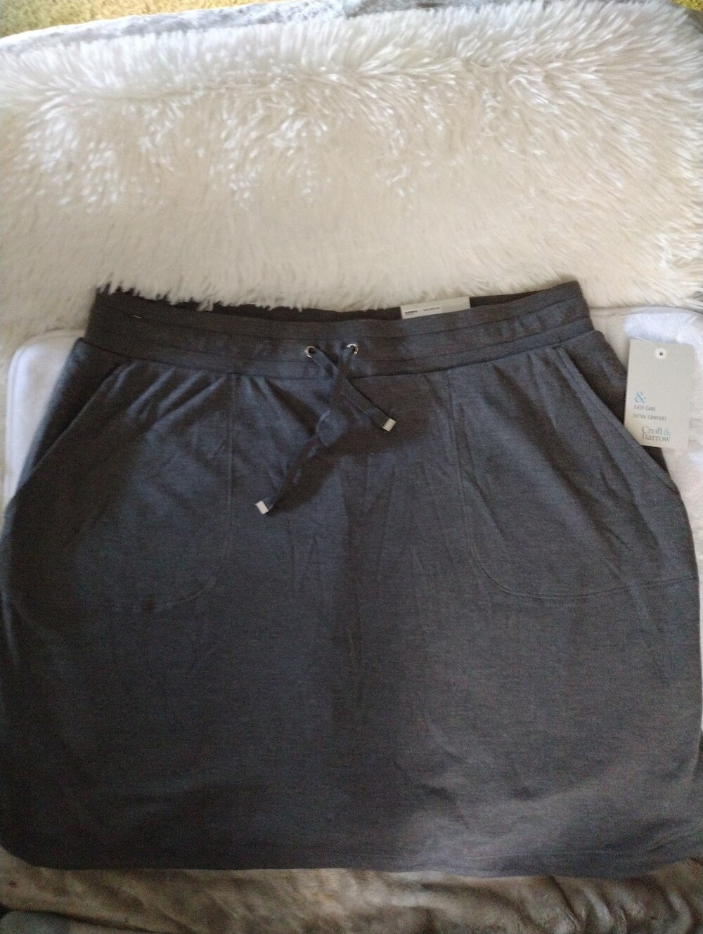 Grey Drawstring Casual Women’s Skort